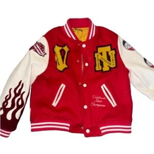 Kids Red and White Varsity Jacket